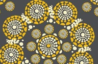 Eyes of the World Grey-Yellow cotton sateen (width 279 cm)-2