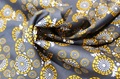 Eyes of the World Grey-Yellow cotton sateen (width 279 cm) 