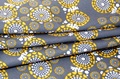 Eyes of the World Grey-Yellow cotton sateen (width 279 cm) 