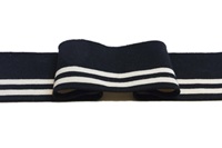 Black-Ecru stripe Cuff 1x1 (with elastane) (718110)